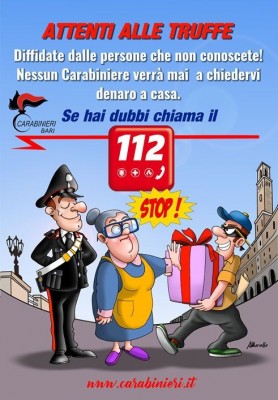 ATTENZIONE ALLE TRUFFE, SPECIALMENTE AGLI PERSONE PIU' INDIFESE